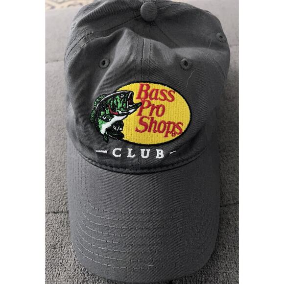 Bass Pro Shops Gray Outdoor Fishing Adjustable Snapback Dad Hat - Picture 3 of 4